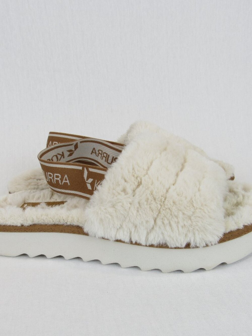 Koolaburra by UGG Sandals Women's Size 6 Fuzz'n Slip On Cream Faux Fur